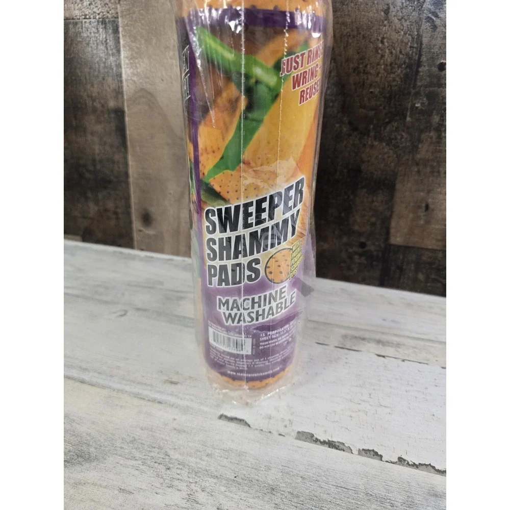 The Original Shammy Sweeper Shammy Pads 2 Rolls 30ct Reusable Washable Orange